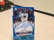 2023 Bowman Chrome Draft Dylan Campbell Auto Blue Wave Refractor 1st Card /150