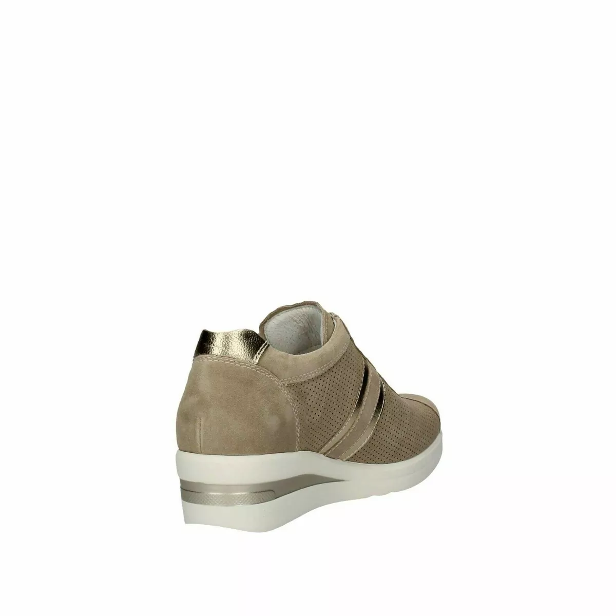SCARPE SNEAKERS DONNA NERO GIARDINI P907500D IVORY PLATINO 702