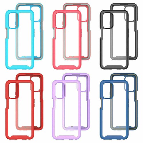 For OnePlus Nord N200 5G Shockproof Rubber Case Hybrid Armor Clear PC Back Cover - Picture 12 of 18