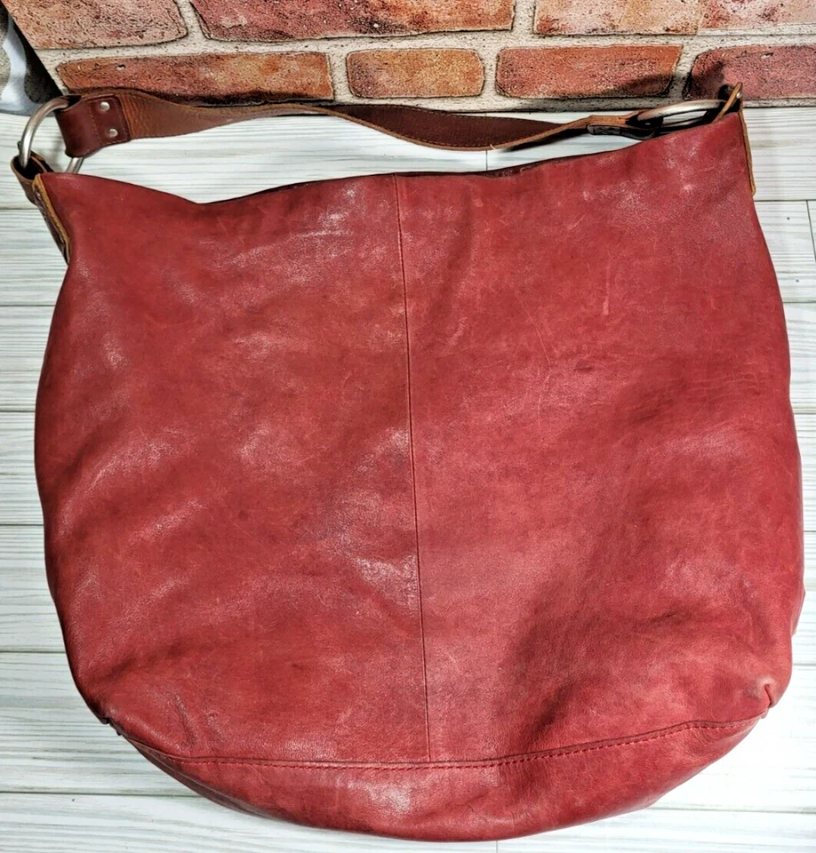 BOLSO DE HOMBRO VINTAGE ELLINGTON ROJO MARRÓN CORREA DE CUERO Foto 4 de 4