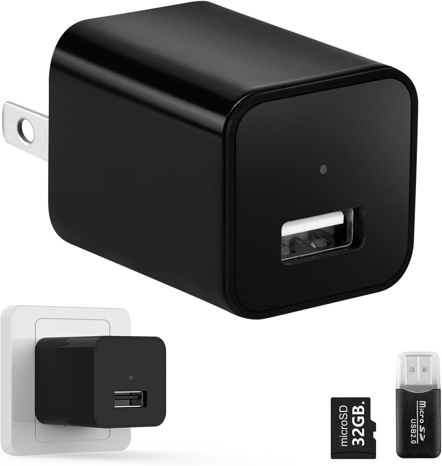 No Audio Charger Camera - Video-Only 1080P Small Camera with Motion Detection -