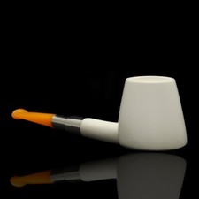 Deluxe Volcano CUTTY Pipe BLOCCO SCHIUMA DI MARE-NUOVO-INTAGLIATO A MANO CON CUSTODIA#46