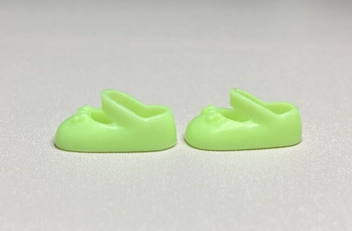 Vintage *Barbie* für Kelly: (oder 4 Zoll Puppe) limettengrüne Mary Jane Schuhe mit Schleife - Bild 3 von 6