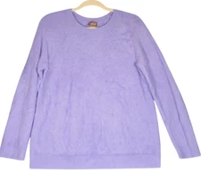 Chicos Tunic Sweater Womens 1 Medium Purple Fuzzy Soft Girl Romantic Boho