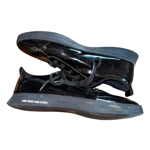 Phillip Plein Black Lion Head Patent Leather Low Top Shoes LACE UP MENS Sz 10.5 - Picture 6 of 8