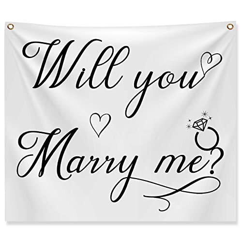 Will You Marry Me Tapestry Marry Me Sign Will You Marry Me Banner Wall Hanging H - Picture 6 of 7