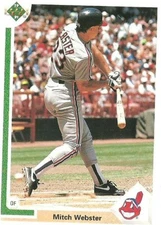 MITCH WEBSTER CLEVELAND INDIANS #120 - UPPER DECK NM-MT 1991