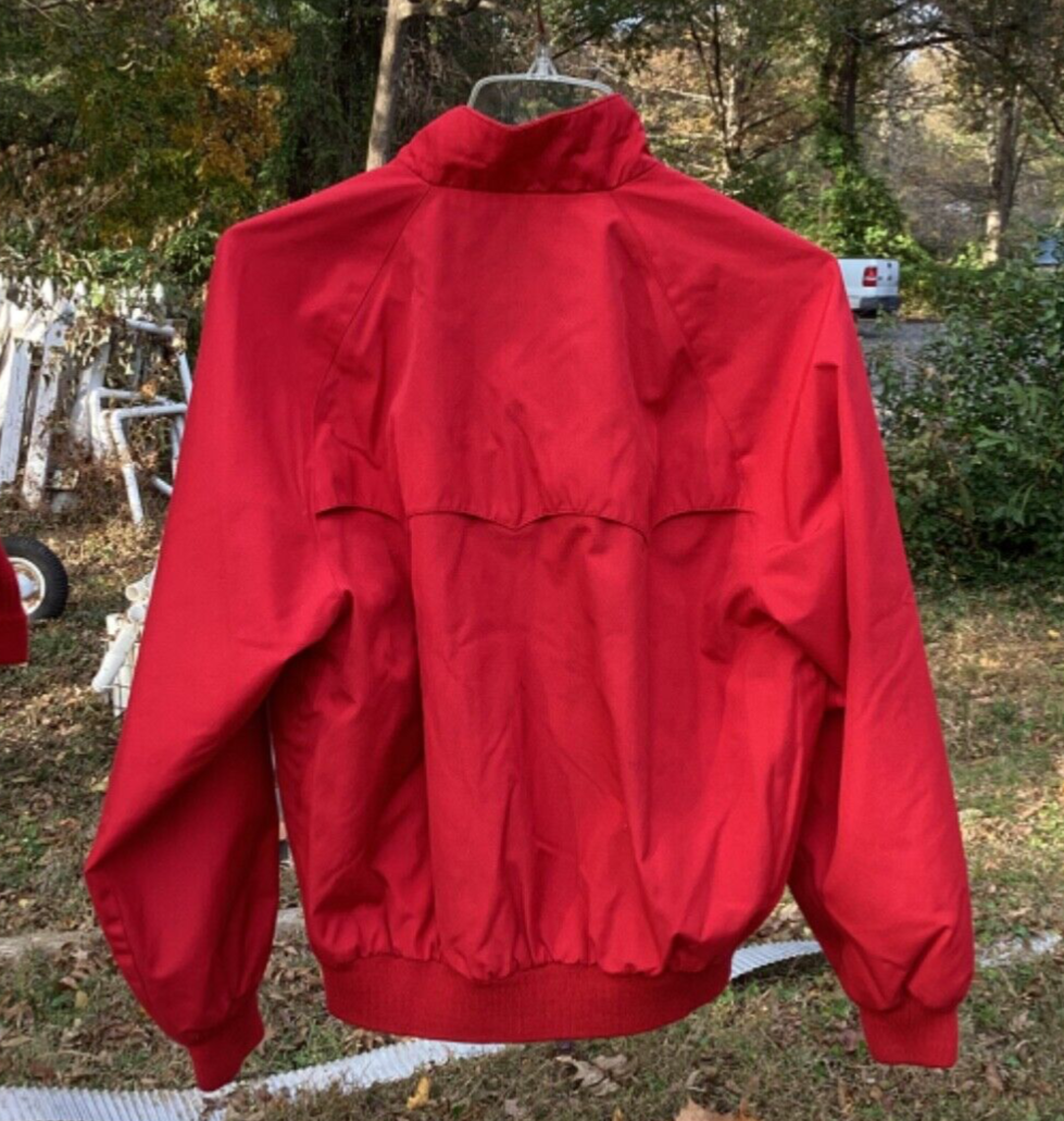 VINTAGE Men’s Lands End Jacket, Red Cotton/Polyester, Plaid Lined, Zippered, L VINTAGE Men’s Lands End Jacket, Red Cotton/Polyester, Plaid Lined, Zippered, L