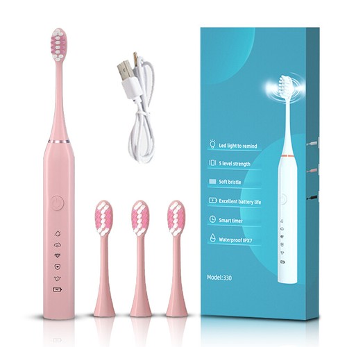 Sonic Electric Toothbrush Rechargeable 3-Brush Head 5-Mode Precise Clean SALE - Bild 14 von 15