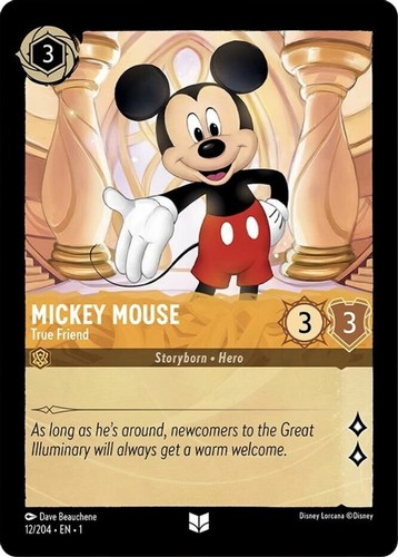 Mickey Mouse, True Friend Disney Lorcana TCG Amber 12/204 | eBay