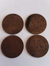 Vintage Riverview Amusement Park Token 2 Cent Saturdays Lot Of 4