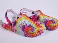 Medical Nurse Womens Comfortable Lightweight Slip Resistant Clogs Shoes TIEDYE 1