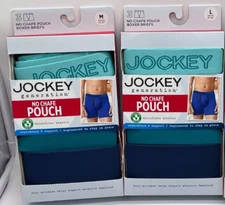 Jockey Men's Boxer Briefs 3 Pack Medium Large Blue Teal Chafe Proof Pouch New