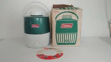Vintage 1974! Green Coleman Snow Lite Steel 2 Gallon Cooler Water Jug with Box! 