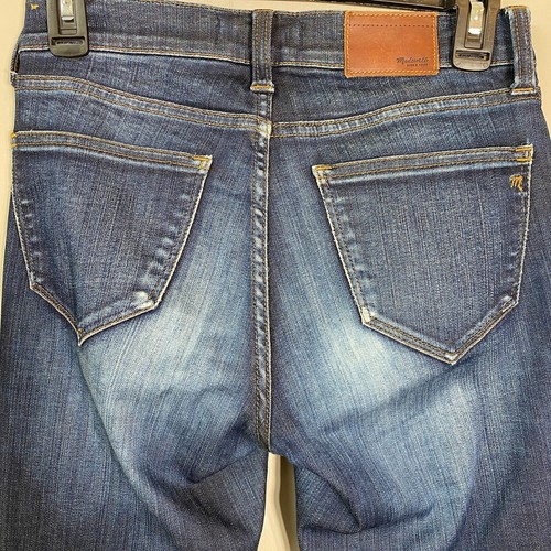 Madewell Alley Straight Jeans Women's Size 24 Blue Dark Wash Stretch Low-Rise - Picture 11 of 16