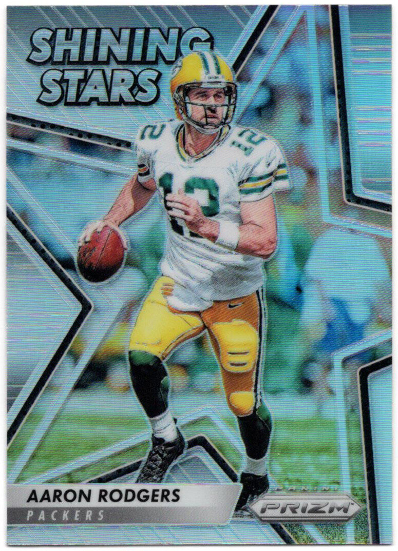 2016 Panini Prizm AARON RODGERS "SHINING STARS" Silver Prizm Insert Card #4