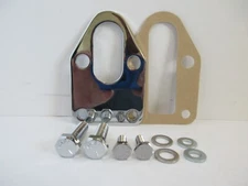 SMALL BLOCK CHEVY FUEL PUMP MOUNTING PLATE CHROME W/BOLTS  283 327 350 #2310KIT