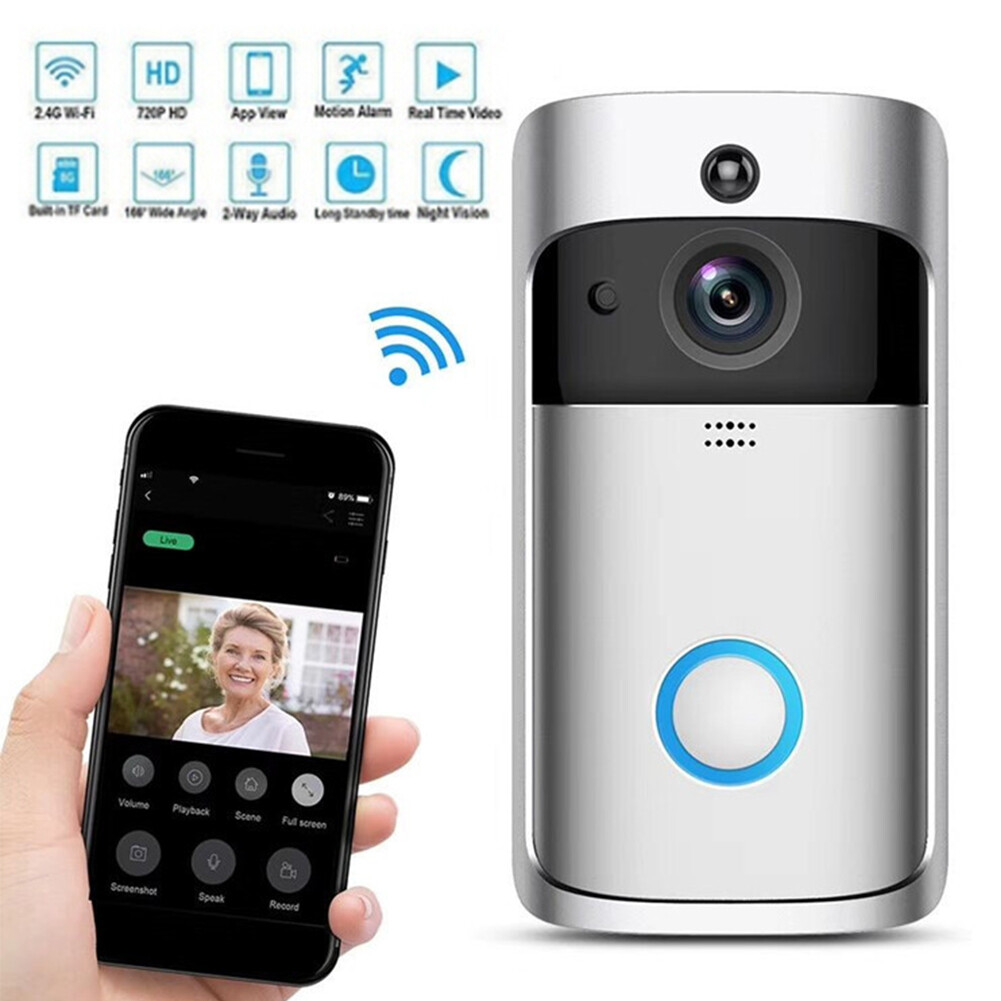 HD 720P WiFi Doorbell 2Way Talk Video Intercom Door Ring Security Camera Bell US-image