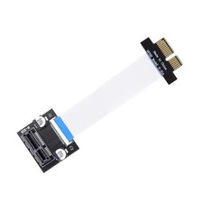 PCI-E Express 1X Slot Riser Card Extender Low Profile Ribbon 90 Degree Angled