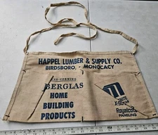 Vintage Happel Lumber & Supply Co Birdsboro Monocacy Owens Corning Nail Apron