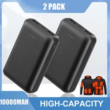 2 PACK 10000mAh Power Bank for Heated Vest Jacket Scarf USB Charger Battery Pack