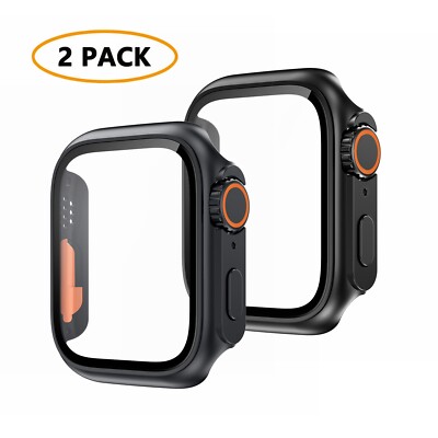 2 Pack For Apple Watch 11 10 9 8 7 6 SE 41/42/44/45/46mm Case + Screen Protector