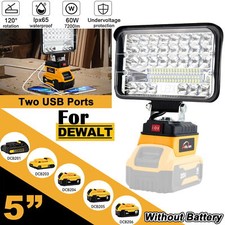 60W LED Work Light Floodlight Outdoor Camping Lamp for Dewalt 20V Li-ion Battery