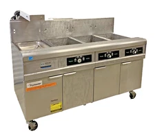 Frymaster FMPH355SC Natural Gas Fryer (3) 50 lb Vats Floor Model w/ Dump Station