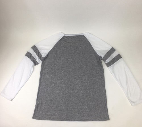 Grey Women's Long Sleeve Scoop Neck Shirt Size Large (A20) - Picture 8 of 9