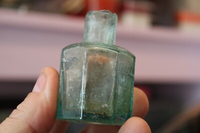 Antique, Blue, Octagon, Ink Bottle, Item#A- 5390