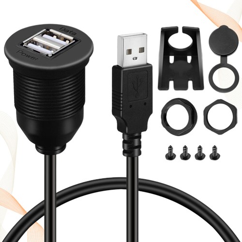 Waterproof Data Cable Vehicle Charging Port Extender 2 USB Car Charger - 第 10/12 張圖片