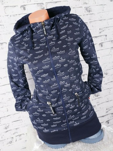 Damen Piquet Jacke Slim Fit Kapuze Hoodie Fleece angeraut Boote S M L XL 2XL - Bild 34 von 59