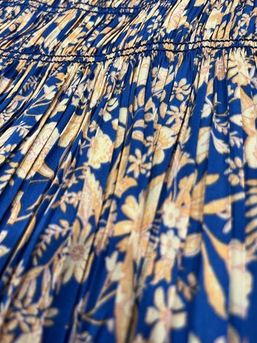 Vestido Anthropologie Current Air Los Angeles Azul y Rosa Floral Plisado Acanalado - Imagen 10 de 15