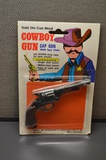 Vintage Cowboy Cap Gun with Key Chain Die-Cast Made in Hong Kong - New