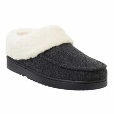 Women's Dearfoams Memory Foam Slip On Slippers - Black - Var Szs - NIB