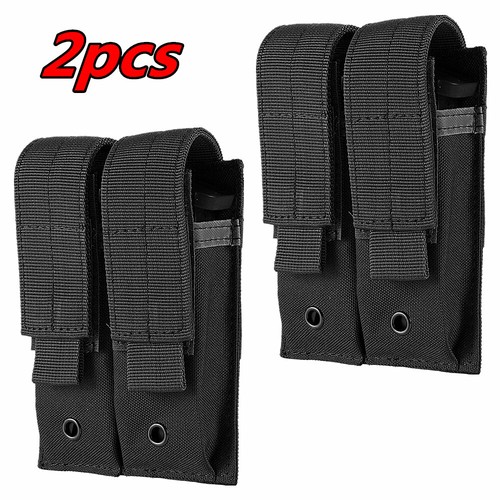 2 Paquetes Doble Cargador Bolsa Cuchillo Pistola Mag Bolsa Soporte Molle Herramientas Bolsa EE. UU. - Imagen 15 de 17