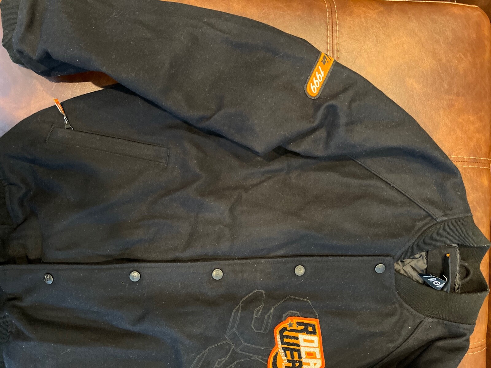 preowned authentic Rocawear jacket navy white ora… - image 3