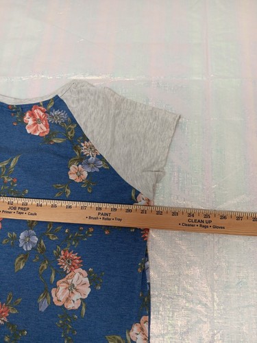 CAMICIA T-SHIRT TORRID DONNA TAGLIE FORTI 1 BLU FLOREALE MANICA CORTA GRIGIA - Foto 10 di 11