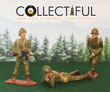 BRITAINS STYLE VINTAGE LEAD FIGURE - US ARMY SOLDIERS X 3    1825