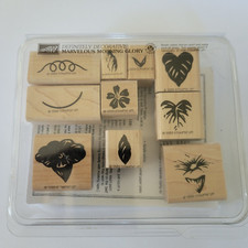 1999 Stampin' Up Marvelous Morning Glory Rubber Stamps Flowers  Leaves