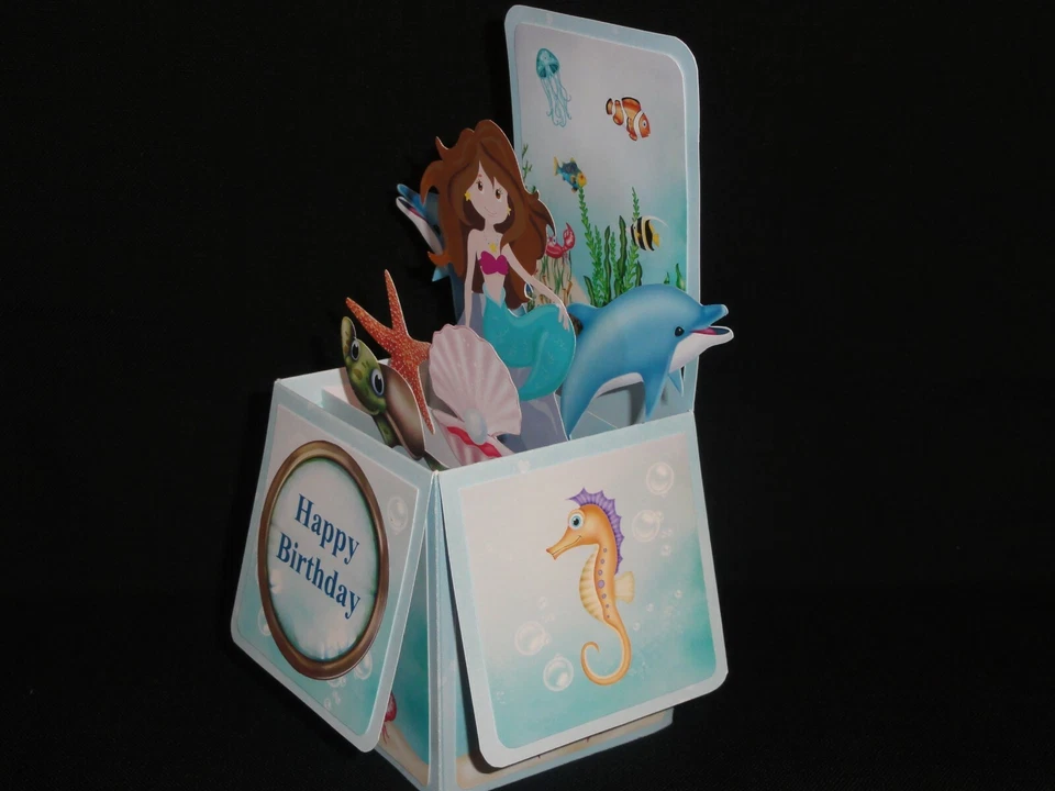 Happy Birthday Pop Up Box Card "MERMAID" Granddaughter, Daughter, Niece, Sister - Image 2 of 4