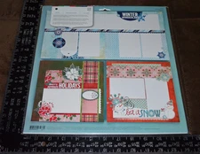 New ~ BasicGrey Winter Wonderland 12 X 12  Holiday Layout Kit { Create 4 Pages }