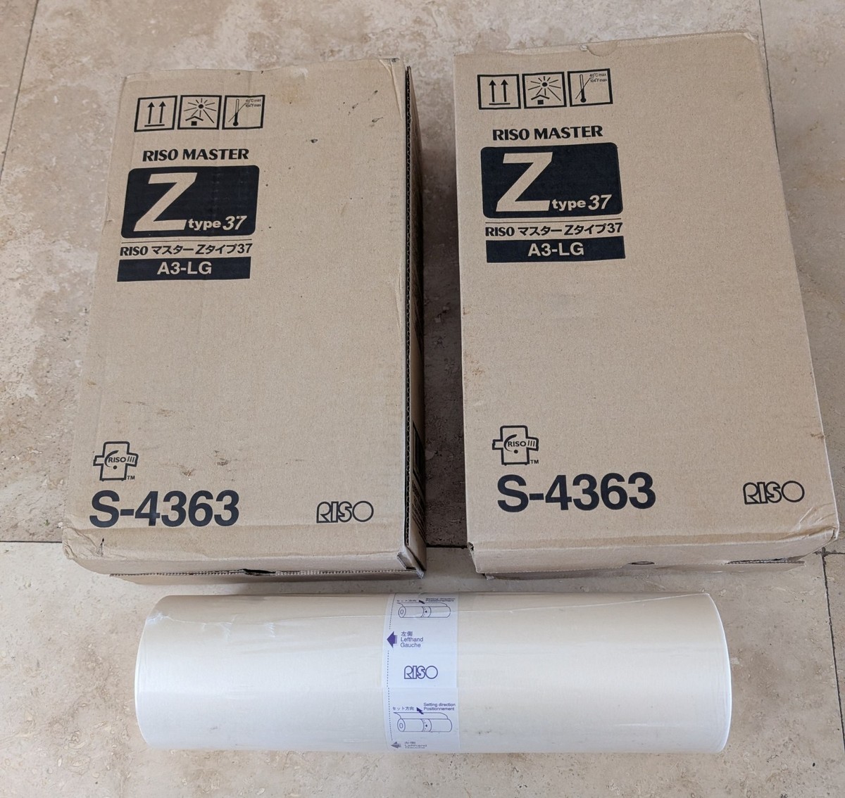 Genuine Riso Master S-4363 Z Type 37 A3-LG 1 Roll Lot of 5 Rolls