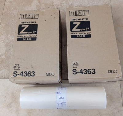 Genuine Riso Master S-4363 Z Type 37 A3-LG 1 Roll Lot of 5 Rolls
