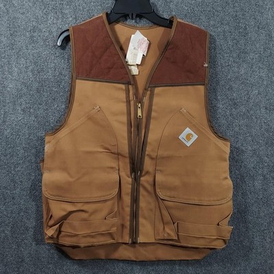 Vintage Carhartt Vest Mens Medium Brown Canvas Quilted Workwear VU256 USA