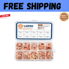 200pcs Copper Crush Washer Kit 9 Size Metric Sealing Oil Drain Plug Banjo M5-M14