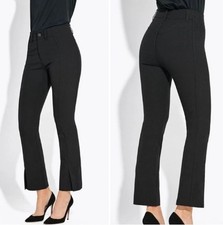 AYR Womens Size 10 The Sizzle Black Tonal Seamed Stretch Ankle Pants Split Hem