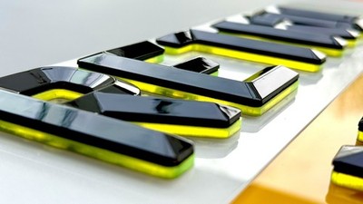 2 x max 7 (insgesamt 14) Retro & Neongrün 4D gesamt - 6mm - Nummernschild Ziffern