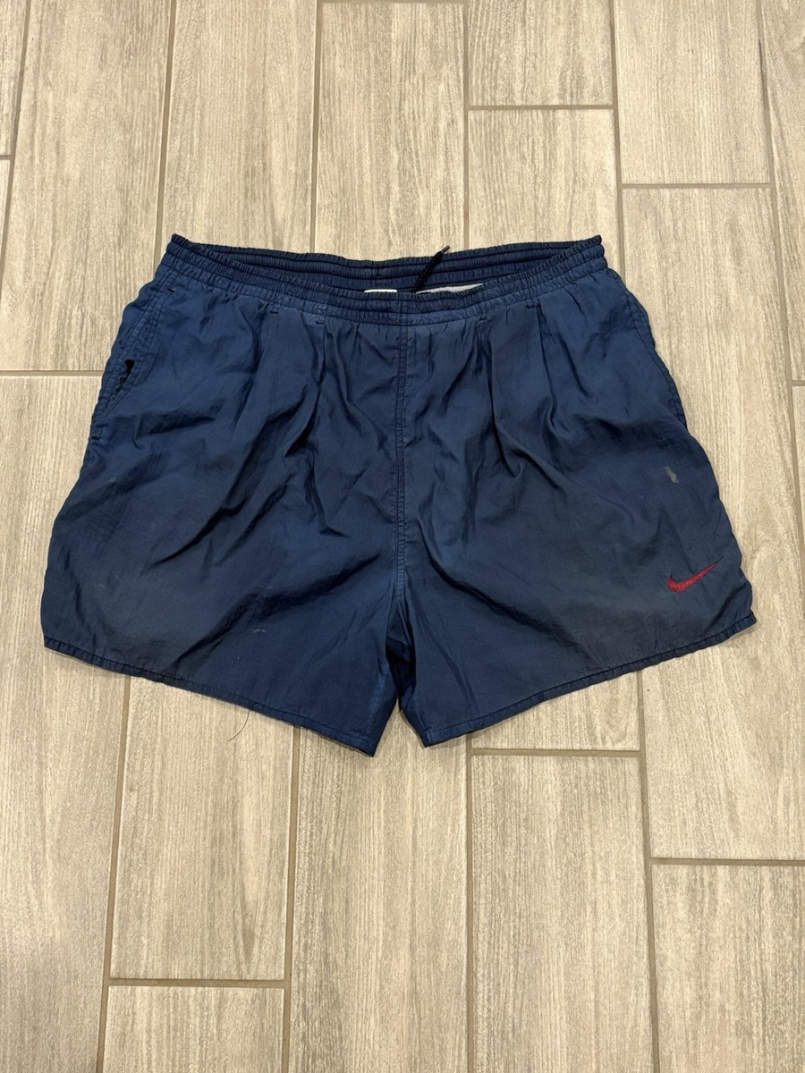 Vintage 90s Nike White Tag Big Swoosh Nylon Shorts Sz Large | eBay