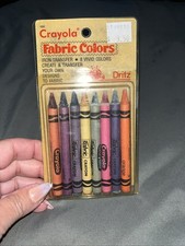 Vintage 1987 Dritz Crayola Fabric Colors 8 vivid colors UNOPENED - Iron Transfer